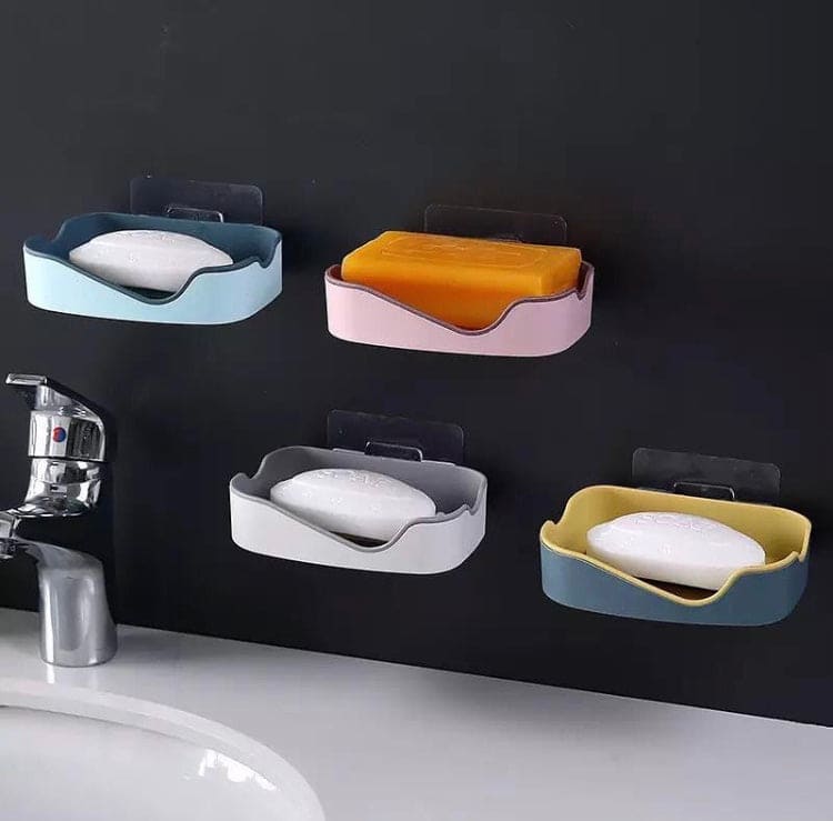 Self Adhesive Double Layer Soap Holder, Bathroom Wall Hanging Soap Box Self Adhesive Double Layer Soap Holder, Bathroom Wall Hanging Soap Box